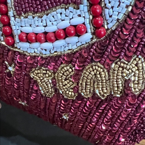 From India To You | Crimson Beaded “Go Team” Shoulder Bag - Picture 12 of 14